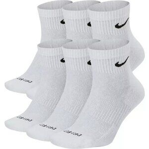 Nike Everyday Plus Ankle Socks White (6 Pack) 6-10 Wms / Youth 5Y-7Y / 6-8 Men